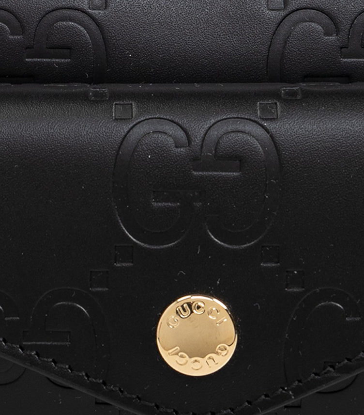 GUCCI BLACK ‘GG SUPER MINI’ SHOULDER BAG