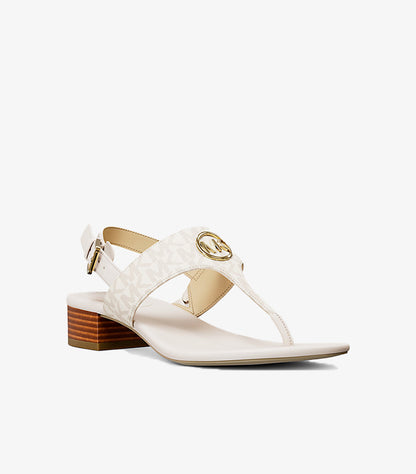 MICHAEL KORS SIGNATURE LOGO T-STRAP SANDAL
