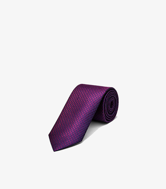 CALVIN KLEIN MEN'S PURPLE GEOMETRIC WOVEN SILK TIE