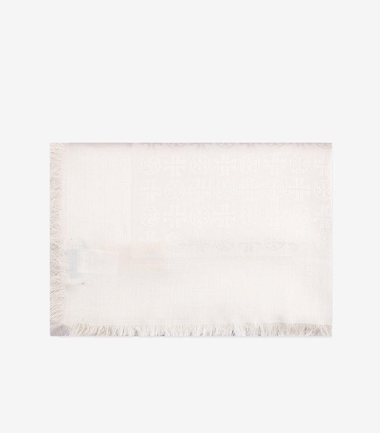 TORY BURCH LOGO JACQUARD TRAVELE SCARF