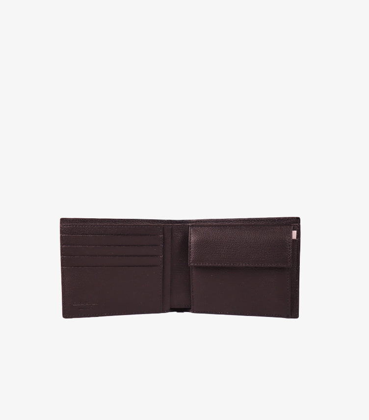 FERRAGAMO MEN’S GANCINI EMBOSSED LEATHER BIFOLD LARGE WALLET
