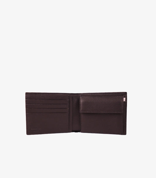 FERRAGAMO MEN’S GANCINI EMBOSSED LEATHER BIFOLD LARGE WALLET
