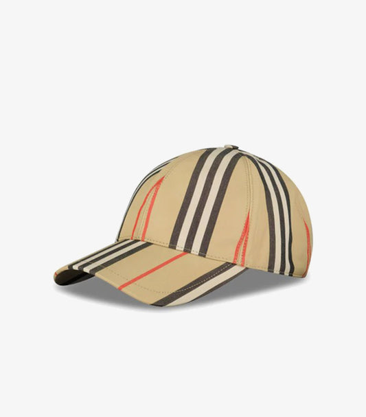 BURBERRY SIGNATURE LINED BASEBALL CAP ARCHIVE BEIGE