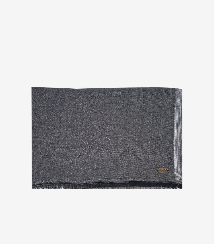 DKNY PLAIN BLACK SHIMMER SCARF