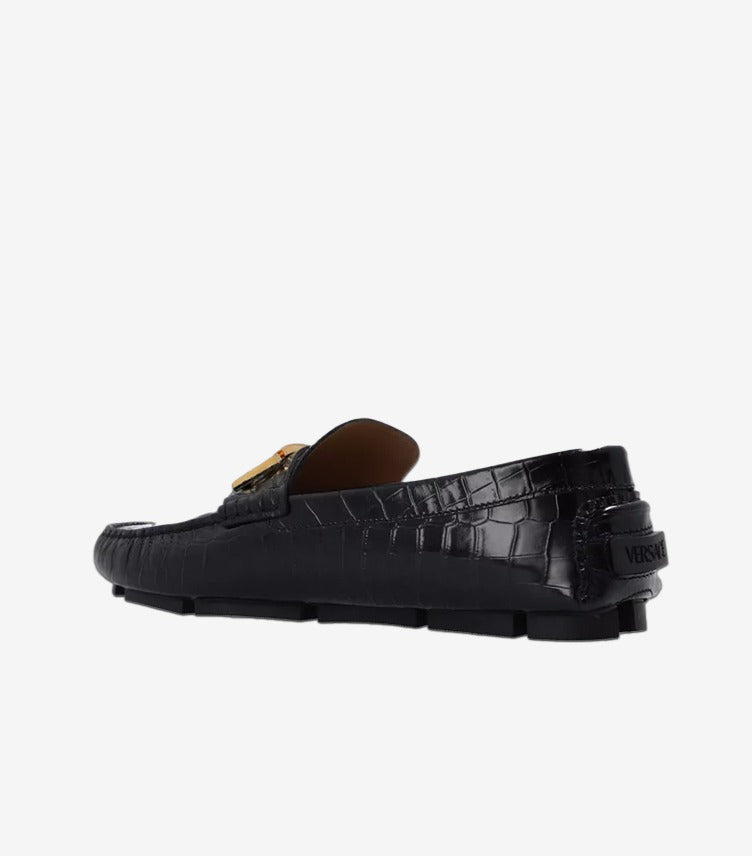 VERSACE GRECA DRIVING SHOES IN LEATHER