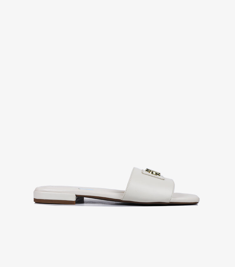 CALVIN KLEIN LOGO DETAIL SLIDE SANDALS
