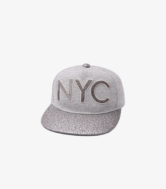 PRIMARK NYC GLITTER PEAK CAP – GREY