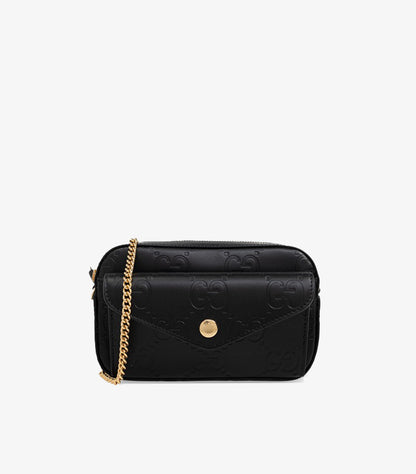 GUCCI BLACK ‘GG SUPER MINI’ SHOULDER BAG