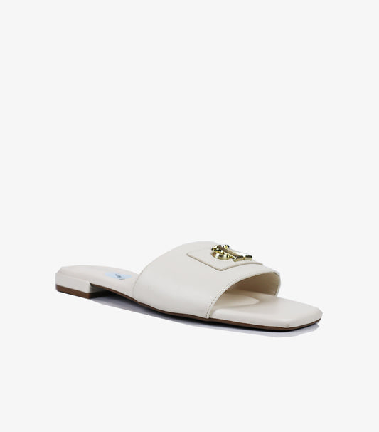 CALVIN KLEIN LOGO DETAIL SLIDE SANDALS