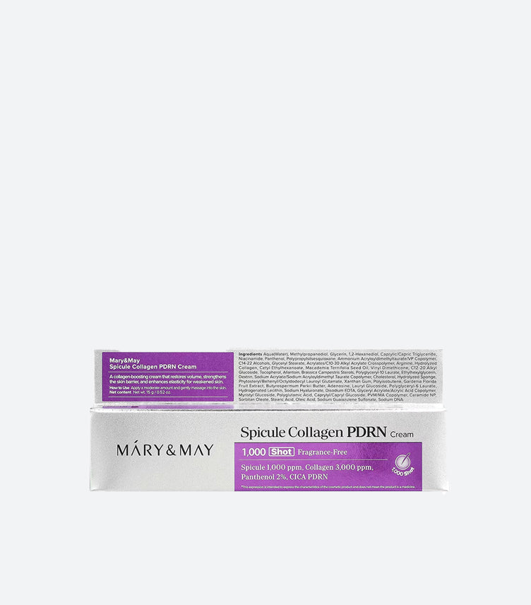 Mary&May Spicule Collagen PDRN Cream 1000 Shot box with collagen, panthenol and CICA PDRN