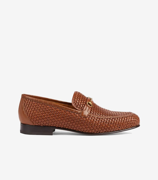 GUCCI HORSEBIT WOVEN LEATHER LOAFERS