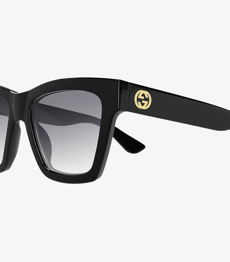 GUCCI SQUARE-FRAME BLACK SUNGLASSES WITH GRADIENT LENSES