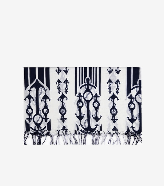 TORY BURCH SEAFARING OBLONG SCARF
