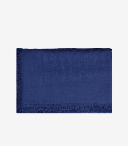 TORY BURCH LOGO JACQUARD TRAVELE SCARF