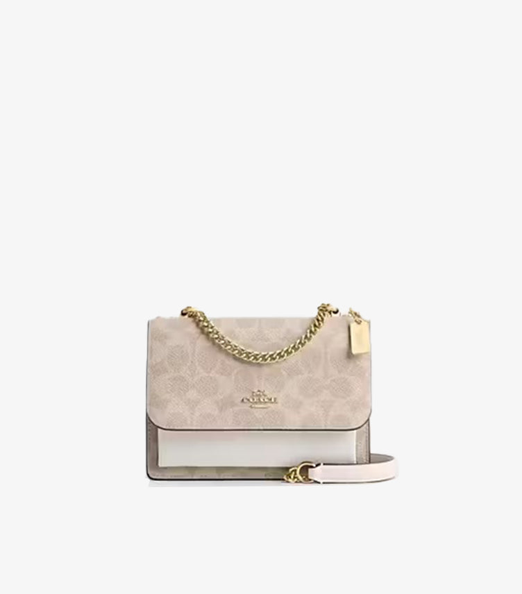 COACH MINI KLARE CROSSBODY BAG | SIGNATURE CANVAS & LEATHER CHAIN STRAP – 3-WAY CARRY