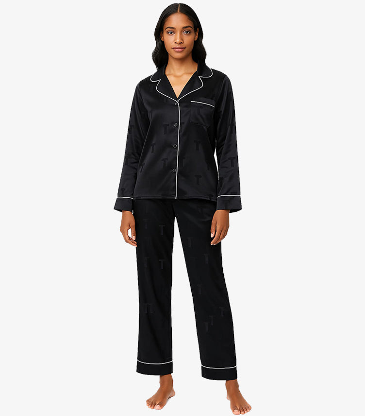 TED BAKER PREMIUM BLACK SATIN WOMEN’S NIGHT SUIT