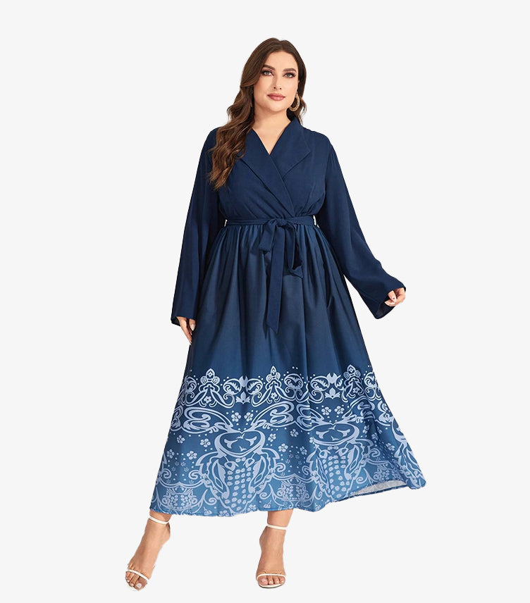 SHEIN BLUE MAXI WRAP DRESS