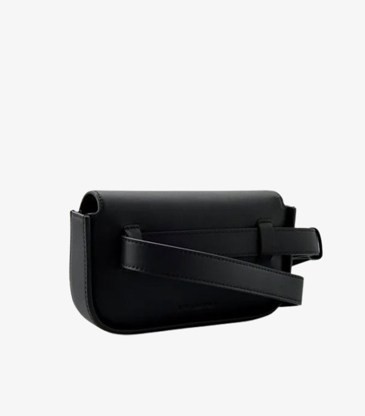 KARL LAGERFELD SIGNATURE LEATHER SHOULDER BAG