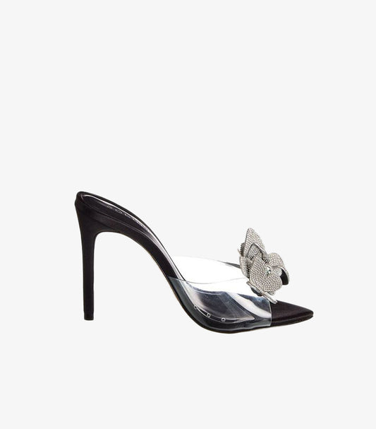 SOPHIA WEBSTER CRYSTAL BUTTERFLY PVC STILETTO HEEL – BLACK