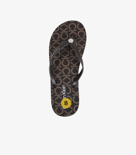 CALVIN KLEIN MONOGRAM PRINT FLIP FLOPS