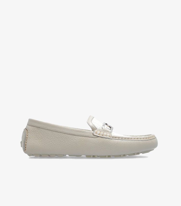 FENDI CREAM ‘O'LOCK’ MOCCASINS
