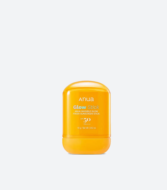 Anua Glow Stick Invisible Glow Finish Sunscreen Stick SPF 50 PA++++ 18g in Vibrant Orange Stick Packaging – K-Beauty Korean No White Cast Dewy Sunscreen – Product Front View