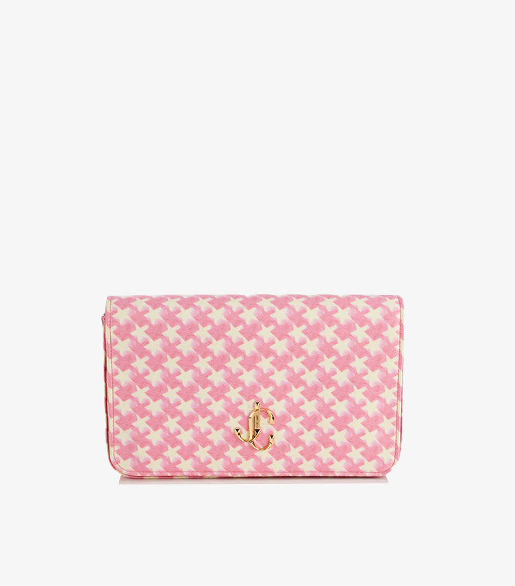 JIMMY CHOO JC WALLET CHAIN IN ICE PINK MIX