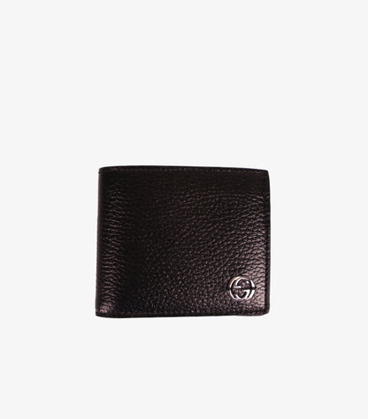 GUCCI INTERLOCKING G TEXTURED LEATHER BIFOLD WALLET