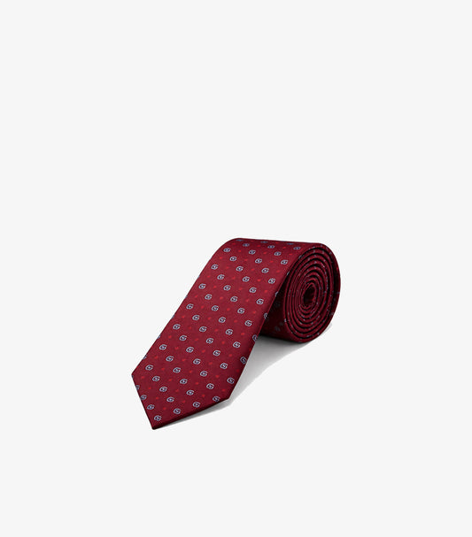 GUCCI BURGUNDY SIGNATURE GG SILK TIE
