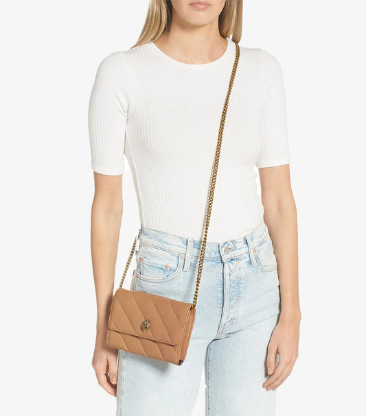 KURT GEIGER LEATHER CLUTCH ON A CHAIN