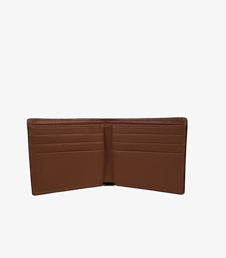 VERSACE MEN'S MEDUSA BIFOLD LEATHER WALLET - BROWN