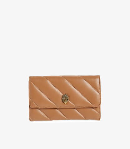 Kurt Geiger leather clutch with chain strap angled front view