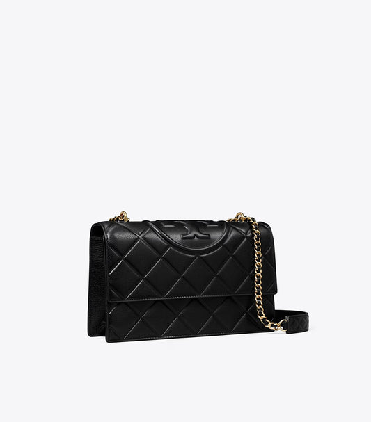 TORY BURCH FLEMING POLISHED-GRAIN SHOULDER BAG