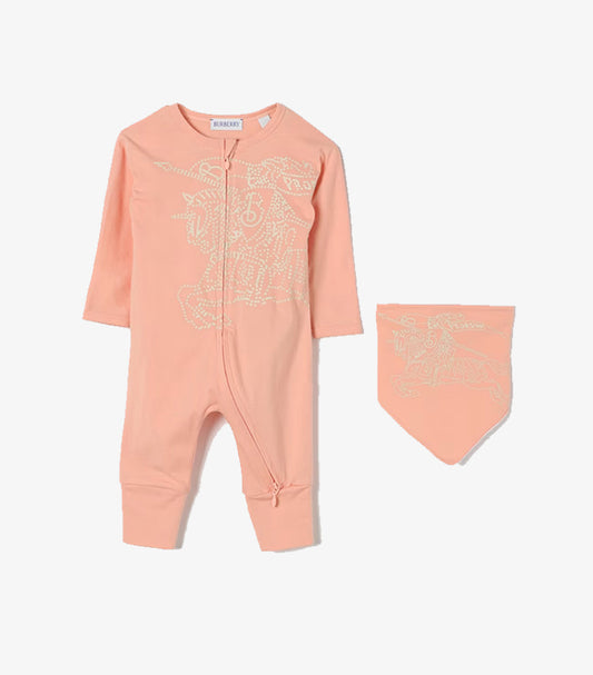 BURBERRY EQUESTRIAN KNIGHT LONG SLEEVE JUMPSUIT SET