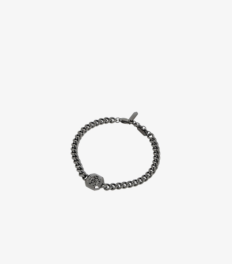 ROBERTO CAVALLI MEN’S GUNMETAL CHAIN BRACELET