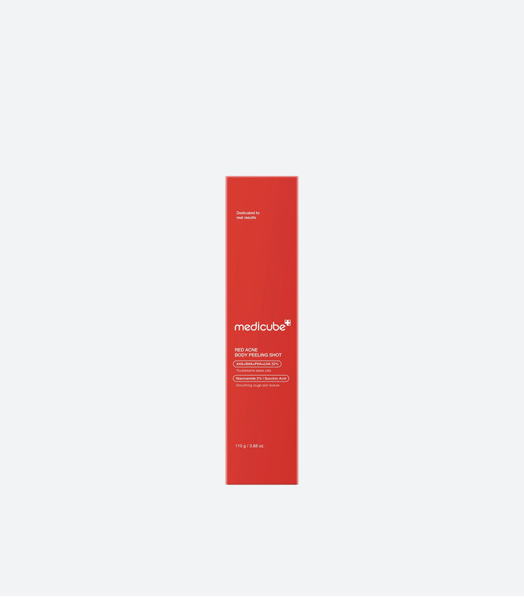 Medicube Red Acne Body Peeling Shot Cleanser 110g with 32% AHA BHA PHA LHA and 2% niacinamide