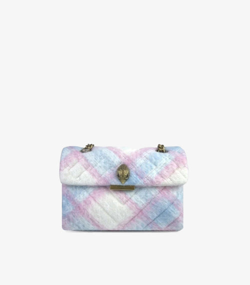 KURT GEIGER LONFON PASTEL PLAID QUILTED KENSINGTON BAG