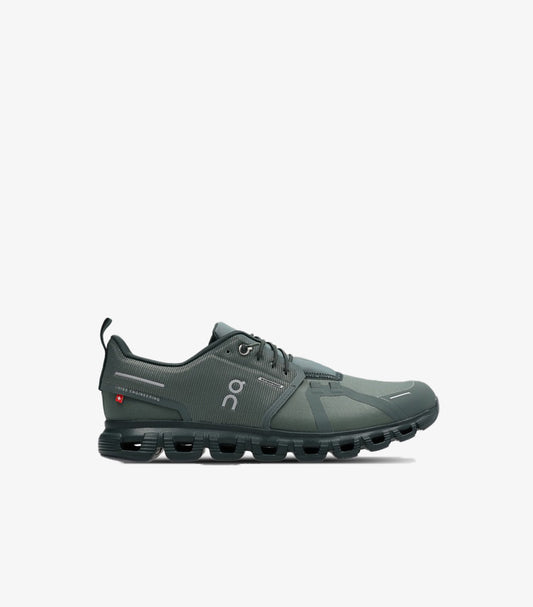 Side view of On Running Cloud trainers showing the panelled upper, On logo and segmented hollow-pod sole