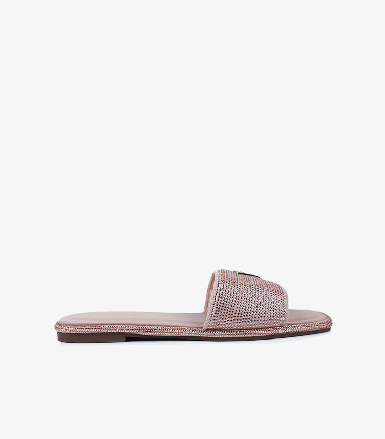 GUESS RHINESTONE SLIDE SANDALS