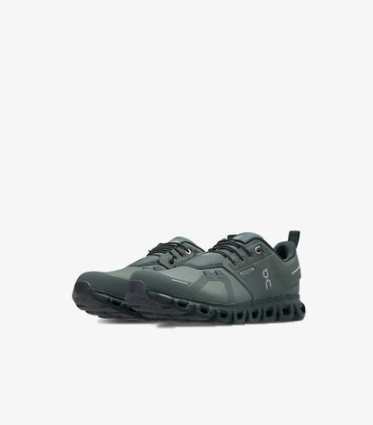 Angled front view of On Running Cloud trainers with rounded toes, layered uppers and heel pull tabs