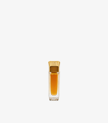Rabanne 1 Million Gold Elixir Parfum Intense 50ml Architectural Clear Glass Flacon with Deep Amber Gold Juice and Oversized Gold Cap with PR Monogram – Men's Luxury Parfum Intense Bottle