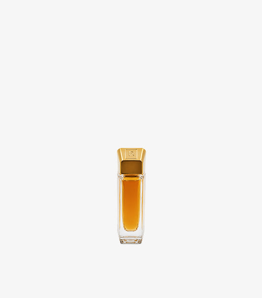 Rabanne 1 Million Gold Elixir Parfum Intense 50ml Architectural Clear Glass Flacon with Deep Amber Gold Juice and Oversized Gold Cap with PR Monogram – Men's Luxury Parfum Intense Bottle