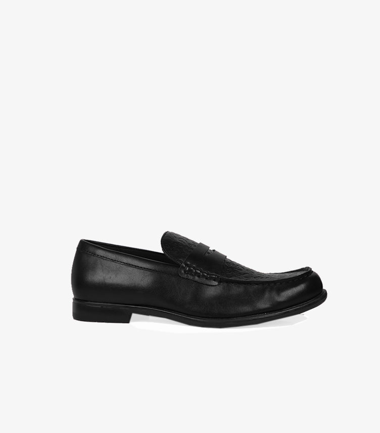 GUESS MEN’S BLACK LEATHER LOAFER