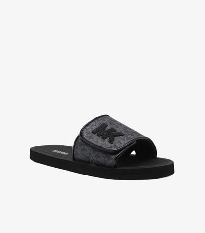 MICHAEL KORS WOMEN’S BLACK LOGO SLIDES