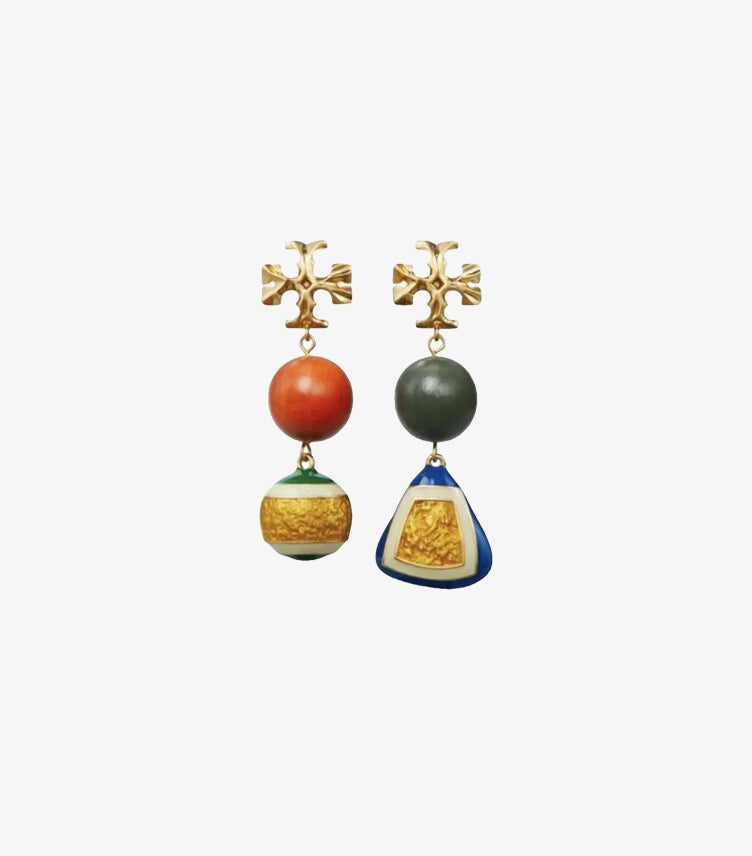 TORY BURCH MULTICOLOR DROP EARRINGS