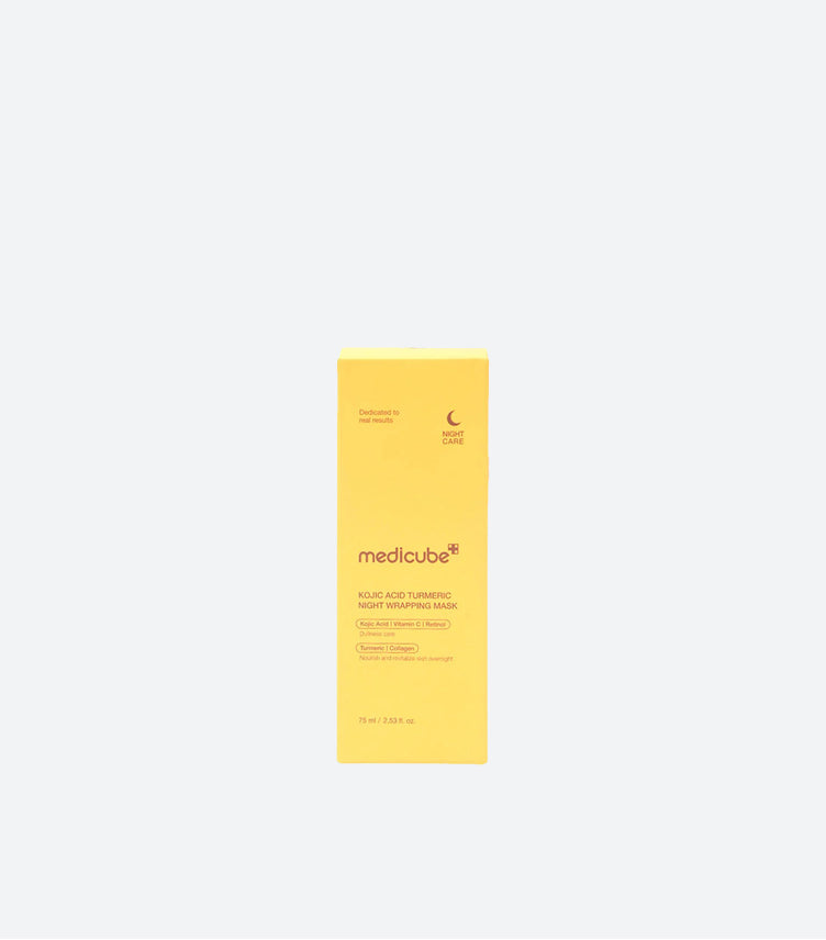 Medicube Kojic Acid Turmeric Overnight Wrapping Mask 75ml yellow skincare box