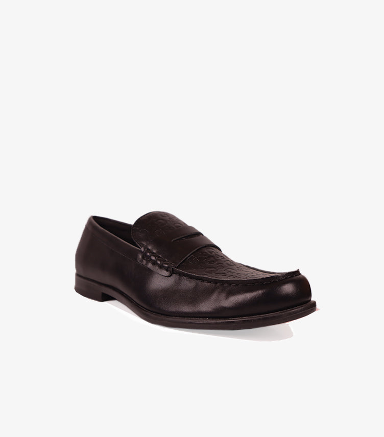 GUESS MEN’S BLACK LEATHER LOAFER