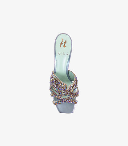 GINA CRYSTAL EMBELLISHED BLOCK HEEL