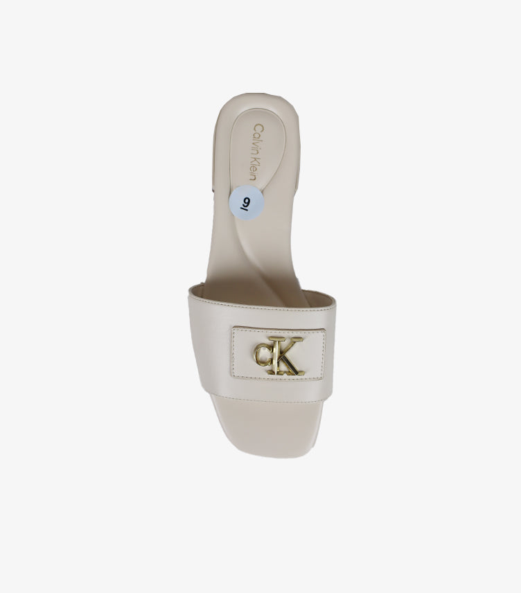 CALVIN KLEIN LOGO DETAIL SLIDE SANDALS
