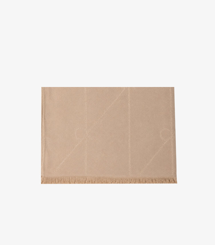 CALVIN KLEIN MONOGRAM FRINGE SCARF